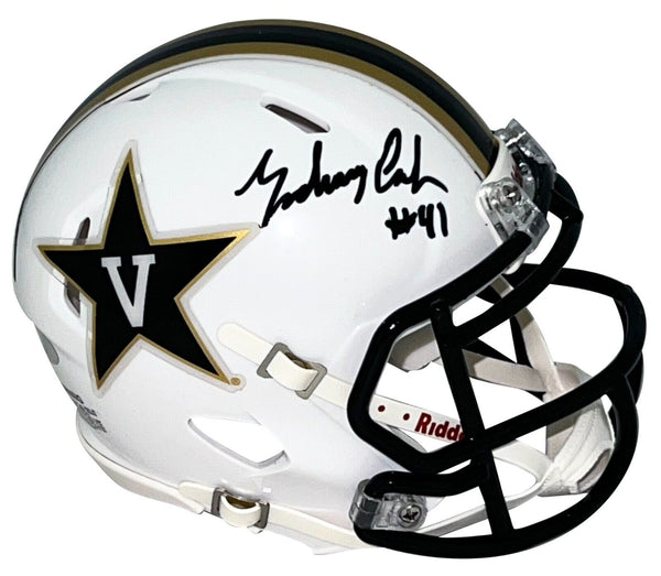 ZACH CUNNINGHAM SIGNED VANDERBILT COMMODORES WHITE SPEED MINI HELMET TRISTAR