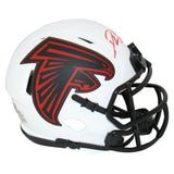 Deion Sanders Autographed/Signed Atlanta Falcons Lunar Mini Helmet BAS 32090