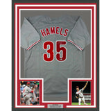 Framed Autographed/Signed Cole Hamels 33x42 Philadelphia Grey Jersey BAS COA