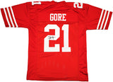 SAN FRANCISCO 49ERS FRANK GORE AUTOGRAPHED SIGNED RED JERSEY JSA STOCK #233380