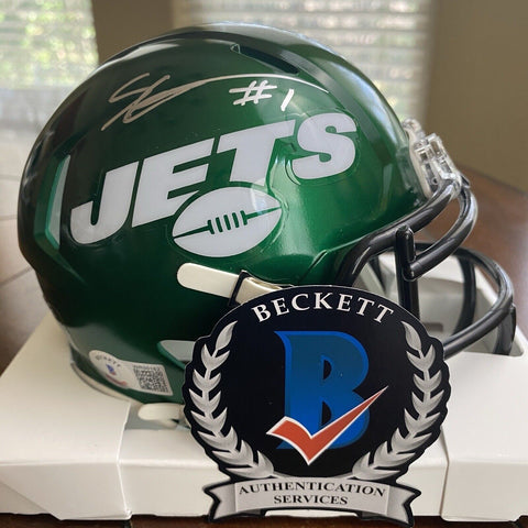 Ahmad "Sauce" Gardner Autographed Signed New York Jets Mini Helmet Beckett