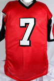 Michael Vick Autographed Red Pro Style Jersey - Beckett W Hologram *Black