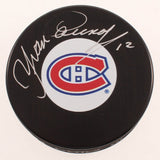 Yvan Cournoyer Signed Montreal Canadiens Hockey Puck Inscribed "HOF 1982"(COJO)