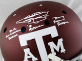 Johnny Manziel Signed A&M Maroon Schutt F/S Authentic Helmet W/3 Insc-JSA W Auth