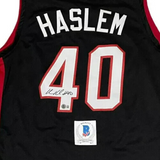 Udonis Haslem Signed Miami Heat Black Jersey (Beckett) 3xNBA Champion / Forward