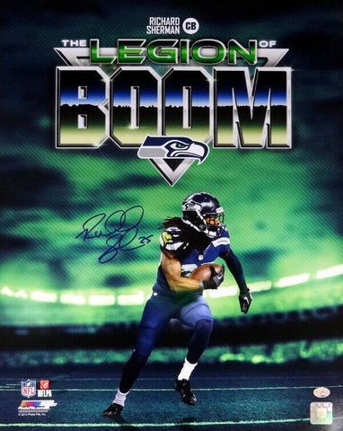 RICHARD SHERMAN AUTOGRAPHED 16X20 PHOTO SEAHAWKS LEGION OF BOOM RS HOLO 85974