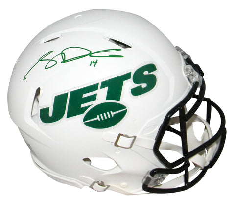 SAM DARNOLD SIGNED NEW YORK JETS FLAT WHITE FULL SIZE AUTHENTIC SPEED HELMET BAS