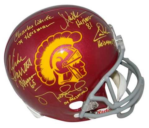 CARSON PALMER MARCUS ALLEN MIKE GARRETT WHITE LEINART SIGNED USC TROJANS HELMET