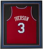 Allen Iverson Signed Framed Custom Red Basketball Jersey PSA ITP