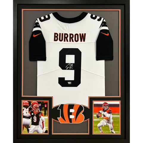 Joe Burrow Autographed Signed Framed Cincinnati Bengals BB3 Jersey FANATICS