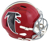 Falcons Deion Sanders Signed Red 1966-69 TB F/S Speed Rep Helmet W/ Case BAS Wit