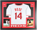 Pete Rose Signed 35x43 Framed Cincinnati Reds Jersey (JSA) SEE DESCRIPTION