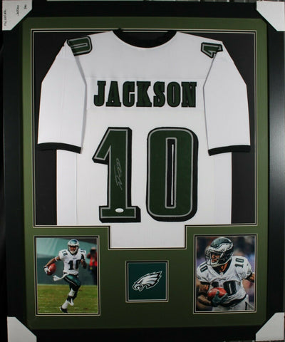 DESEAN JACKSON (Eagles white TOWER) Signed Autographed Framed Jersey JSA