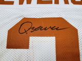 TEXAS LONGHORNS QUINN EWERS AUTOGRAPHED WHITE JERSEY BECKETT BAS QR 201710