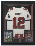 Tom Brady Autographed "SB LV MVP" White Buccaneers Framed Nike Jersey Fanatics