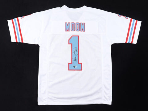 Warren Moon Signed Houston Oilers White Jersey "HOF 06" (Beckett) 9xPro Bowl Q.B