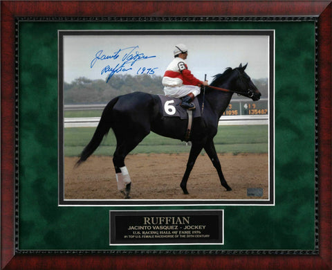 Jacinto Vasquez Signed Autographed Ruffian Photo Custom Framed to 11x14 NEP