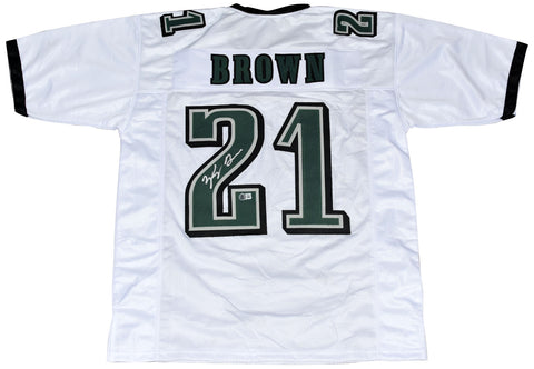 SYDNEY BROWN SIGNED AUTOGRAPHED PHILADELPHIA EAGLES #21 WHITE JERSEY BECKETT