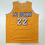 Autographed/Signed ELGIN BAYLOR Los Angeles Yellow Basketball Jersey JSA COA