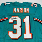 Autographed/Signed Brock Marion Miami Teal Football Jersey JSA COA