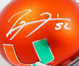 Ray Lewis Autographed Miami Hurricanes Orange Schutt Mini Helmet- Beckett W Holo