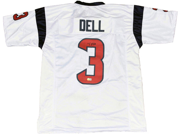 TANK DELL AUTOGRAPHED SIGNED HOUSTON TEXANS #3 WHITE JERSEY BECKETT