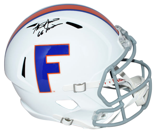 STEVE SPURRIER SIGNED FLORIDA GATORS WHITE FULL SIZE SPEED HELMET W/ 66 HEISMAN