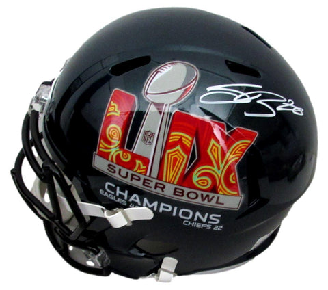 Saquon Barkley Signed SB LIX Champs Full Size Replica Helmet Eagles PSA 195220