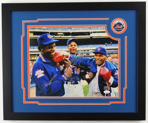 Mike Tyson, Dwight Gooden, Darryl Strawberry Signed 18x22 Framed Photo (JSA COA)