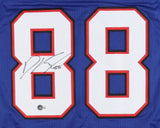 Dawson Knox Signed Bill Jersey (Beckett) Buffalo 2019 #3 Pick Pro Bowl Tight End