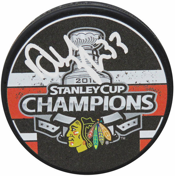 Dustin Byfuglien Signed Blackhawks 2010 Stanley Cup Champs Hockey Puck -(SS COA)