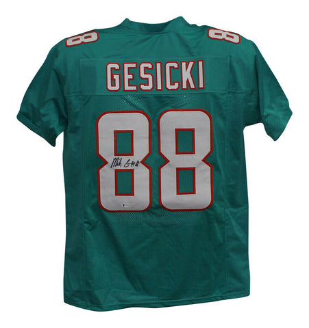 Mike Gesicki Autographed/Signed Pro Style Teal XL Jersey BAS 33198