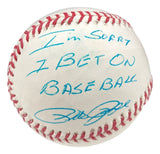 Pete Rose Reds Signed MLB Baseball Im Sorry I Bet on Baseball Steiner Hologram