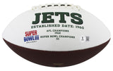 Jets Ahmad "Sauce" Gardner Signed White Panel Logo Football w/ Case BAS Witness