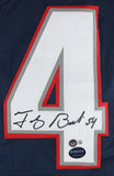 Tedy Bruschi Authentic Signed Navy Blue Pro Style Jersey BAS Witnessed