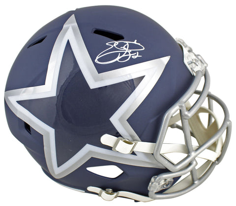 Cowboys Emmitt Smith Signed Alternate Amp Full Size Speed Rep Helmet BAS