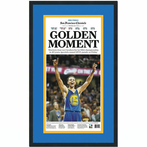 Framed San Francisco Chronicle Golden Moment Warriors '15 Newspaper 17x27 Photo