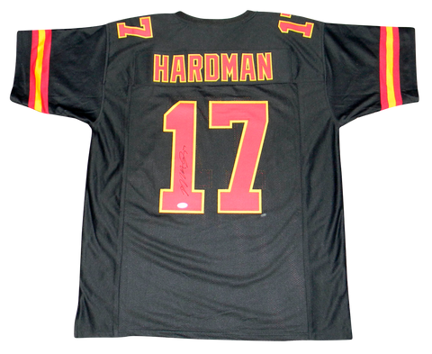 MECOLE HARDMAN AUTOGRAPHED SIGNED KANSAS CITY CHIEFS #17 BLACK JERSEY JSA