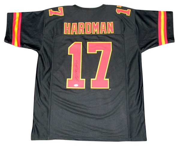 MECOLE HARDMAN AUTOGRAPHED SIGNED KANSAS CITY CHIEFS #17 BLACK JERSEY JSA