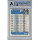 Pete Rose Autographed/Signed 1984 Fleer 46 10 Auto Trading Card Beckett 47078