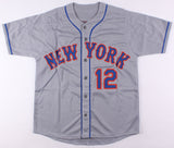 Juan Lagares Signed New York Mets Gray Road Jersey (Leaf COA) Starting C.F.