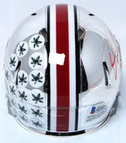 Dwayne Haskins Autographed Buckeyes Chrome Speed Mini Helmet- Beckett Auth *Red