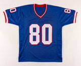 Eric Moulds Signed Bills Jersey (Beckett) Buffalo's All Pro Receiver (1996-2005)