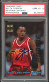 1996 Topps Stadium Club #R1 Allen Iverson RC On Card PSA/DNA Auto GEM MINT 10