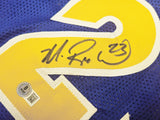 WARRIORS MITCH RICHMOND AUTOGRAPHED SIGNED BLUE JERSEY BECKETT WITNESS 232587