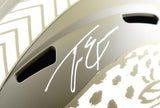 Travis Etienne Jr. Autographed Jaguars F/S Salute to Service Speed Helmet - JSA