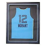 Ja Morant Memphis Signed Framed Light Blue Basketball Jersey BAS