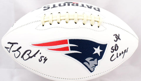 Tedy Bruschi Signed Patriots Logo Football w/3x SB Champs-Beckett W Hologram