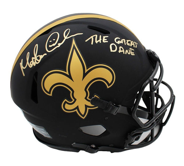 Morten Andersen Signed New Orleans Saints Speed Authentic Eclipse Helmet - Insc