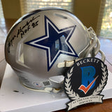 Roger Staubach Autographed Signed HOF '85 Dallas Cowboys Mini Helmet Beckett